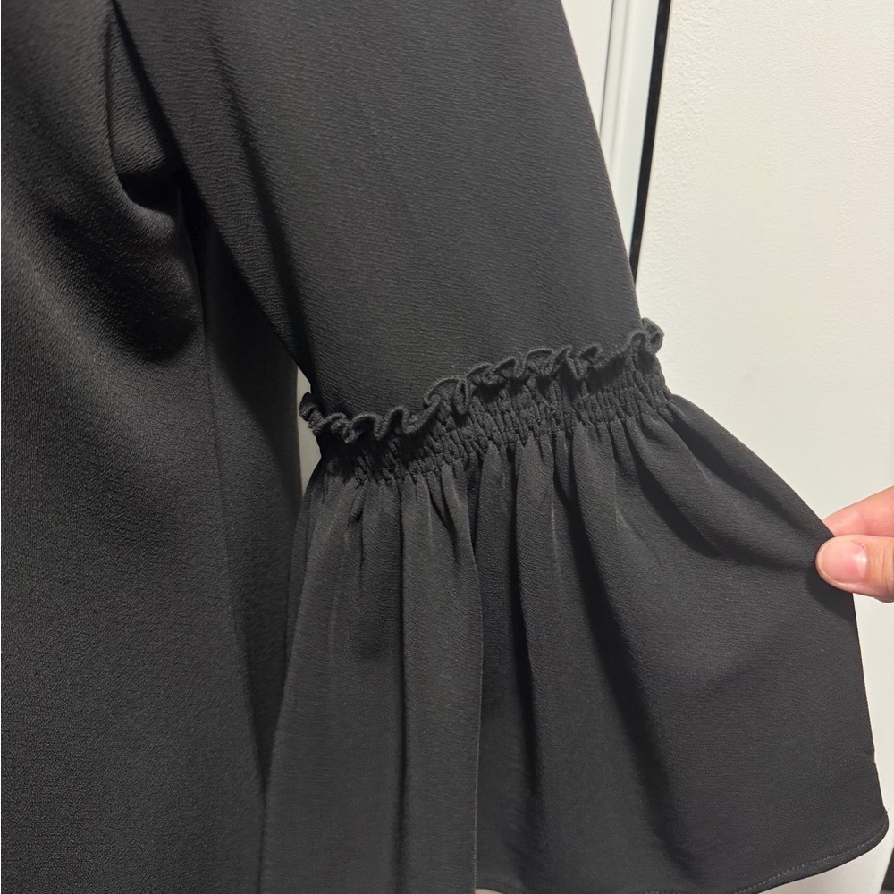 Calvin Klein Long Bell Sleeve Dress Black - Picture 5 of 8